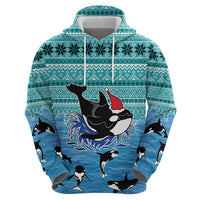 Love Oracle Whale Christmas Zip Hoodie Xmas Holiday Patterns - Wonder Print Shop