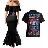 I Have 3 Sides 3 Skulls Couples Matching Mermaid Dress and Hawaiian Shirt - Wonder Print Shop