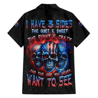 I Have 3 Sides 3 Skulls Family Matching Off Shoulder Maxi Dress and Hawaiian Shirt - Wonder Print Shop