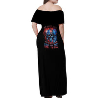 I Have 3 Sides 3 Skulls Family Matching Off Shoulder Maxi Dress and Hawaiian Shirt - Wonder Print Shop