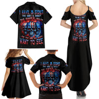 I Have 3 Sides 3 Skulls Family Matching Summer Maxi Dress and Hawaiian Shirt - Wonder Print Shop
