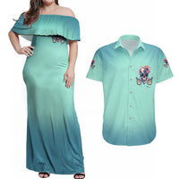 Judge Me When You're Perfect Couples Matching Off Shoulder Maxi Dress and Hawaiian Shirt - Wonder Print Shop