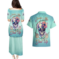 Judge Me When You're Perfect Couples Matching Puletasi Dress and Hawaiian Shirt - Wonder Print Shop
