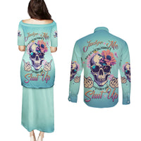 Judge Me When You're Perfect Couples Matching Puletasi Dress and Long Sleeve Button Shirt - Wonder Print Shop