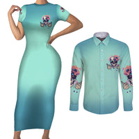 Judge Me When You're Perfect Couples Matching Short Sleeve Bodycon Dress and Long Sleeve Button Shirt - Wonder Print Shop