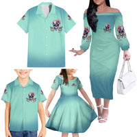 Judge Me When You're Perfect Family Matching Off Shoulder Long Sleeve Dress and Hawaiian Shirt - Wonder Print Shop
