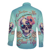 Judge Me When You're Perfect Long Sleeve Button Shirt - Wonder Print Shop