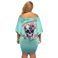 Judge Me When You're Perfect Off Shoulder Short Dress - Wonder Print Shop