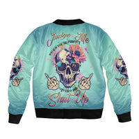 Judge Me When You're Perfect Sleeve Zip Bomber Jacket - Wonder Print Shop