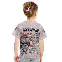 Warning Kinda Crazy Tattooed Girl Rose Kid T Shirt - Wonder Print Shop