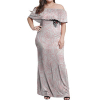 Warning Kinda Crazy Tattooed Girl Rose Off Shoulder Maxi Dress - Wonder Print Shop