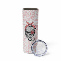 Warning Kinda Crazy Tattooed Girl Rose Skinny Tumbler - Wonder Print Shop
