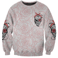 Warning Kinda Crazy Tattooed Girl Rose Sweatshirt - Wonder Print Shop