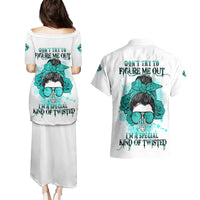 Don't Try To Figure Me Out Messy Bun Couples Matching Puletasi Dress and Hawaiian Shirt - Wonder Print Shop