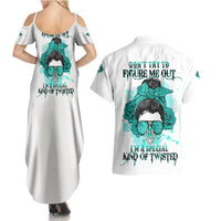 Don't Try To Figure Me Out Messy Bun Couples Matching Summer Maxi Dress and Hawaiian Shirt - Wonder Print Shop