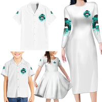 Don't Try To Figure Me Out Messy Bun Family Matching Long Sleeve Bodycon Dress and Hawaiian Shirt - Wonder Print Shop