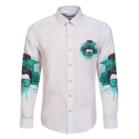 Don't Try To Figure Me Out Messy Bun Family Matching Long Sleeve Bodycon Dress and Hawaiian Shirt - Wonder Print Shop