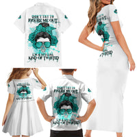 Don't Try To Figure Me Out Messy Bun Family Matching Short Sleeve Bodycon Dress and Hawaiian Shirt - Wonder Print Shop