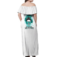 Don't Try To Figure Me Out Messy Bun Off Shoulder Maxi Dress - Wonder Print Shop