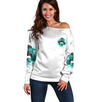 Don't Try To Figure Me Out Messy Bun Off Shoulder Sweater - Wonder Print Shop