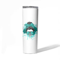 Don't Try To Figure Me Out Messy Bun Skinny Tumbler - Wonder Print Shop
