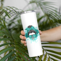 Don't Try To Figure Me Out Messy Bun Skinny Tumbler - Wonder Print Shop