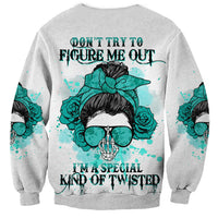 Don't Try To Figure Me Out Messy Bun Sweatshirt - Wonder Print Shop