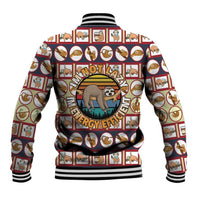 Sloth I'm Not Lazy I'm Energy Efficient Christmas Baseball Jacket Xmas Holiday Patterns - Wonder Print Shop