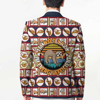 Sloth I'm Not Lazy I'm Energy Efficient Christmas Blazer Xmas Holiday Patterns - Wonder Print Shop