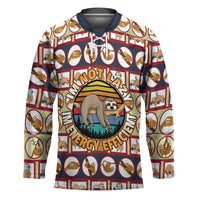 Sloth I'm Not Lazy I'm Energy Efficient Christmas Hockey Jersey Xmas Holiday Patterns - Wonder Print Shop