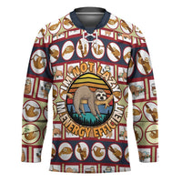 Sloth I'm Not Lazy I'm Energy Efficient Christmas Hockey Jersey Xmas Holiday Patterns - Wonder Print Shop