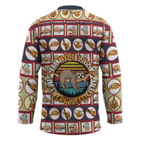 Sloth I'm Not Lazy I'm Energy Efficient Christmas Hockey Jersey Xmas Holiday Patterns - Wonder Print Shop