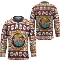 Sloth I'm Not Lazy I'm Energy Efficient Christmas Hockey Jersey Xmas Holiday Patterns - Wonder Print Shop