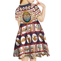 Sloth I'm Not Lazy I'm Energy Efficient Christmas Kid Short Sleeve Dress Xmas Holiday Patterns - Wonder Print Shop