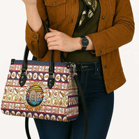 Sloth I'm Not Lazy I'm Energy Efficient Christmas Leather Bag Xmas Holiday Patterns - Wonder Print Shop