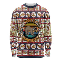 Sloth I'm Not Lazy I'm Energy Efficient Christmas Long Sleeve Shirt Xmas Holiday Patterns - Wonder Print Shop