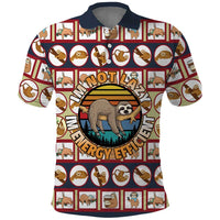 Sloth I'm Not Lazy I'm Energy Efficient Christmas Polo Shirt Xmas Holiday Patterns - Wonder Print Shop