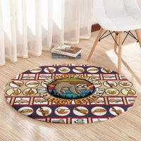 Sloth I'm Not Lazy I'm Energy Efficient Christmas Round Carpet Xmas Holiday Patterns - Wonder Print Shop
