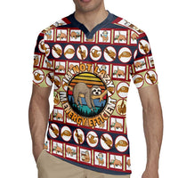 Sloth I'm Not Lazy I'm Energy Efficient Christmas Rugby Jersey Xmas Holiday Patterns - Wonder Print Shop