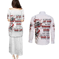 If You Got My Back In The Darkest Hours Couples Matching Puletasi Dress and Long Sleeve Button Shirt - Wonder Print Shop