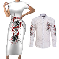 If You Got My Back In The Darkest Hours Couples Matching Short Sleeve Bodycon Dress and Long Sleeve Button Shirt - Wonder Print Shop