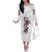 If You Got My Back In The Darkest Hours Off The Shoulder Long Sleeve Dress - Wonder Print Shop