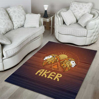 Aker Area Rug Ancient Egyptian Sunset Gradient, Twin Lion Guardians, and Solar Disc - Wonder Print Shop
