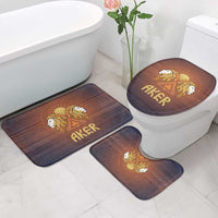 Aker Bathroom Set Ancient Egyptian Sunset Gradient, Twin Lion Guardians, and Solar Disc - Wonder Print Shop