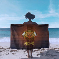 Aker Sarong Ancient Egyptian Sunset Gradient, Twin Lion Guardians, and Solar Disc - Wonder Print Shop