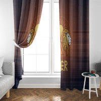 Aker Window Curtain Ancient Egyptian Sunset Gradient, Twin Lion Guardians, and Solar Disc - Wonder Print Shop