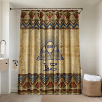 Aker Ancient Egyptian Bathroom Set with Hieroglyphic Pattern, Pyramid Symbol, and Twin Lion Guardians Motif - Wonder Print Shop