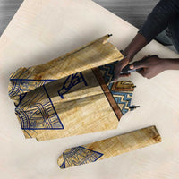 Aker Ancient Egyptian Umbrella with Hieroglyphic Pattern, Pyramid Symbol, and Twin Lion Guardians Motif - Wonder Print Shop
