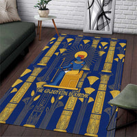 Amun Area Rug Ancient Egyptian Hieroglyphic, Pharaoh and Scarab - Wonder Print Shop