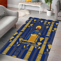 Amun Area Rug Ancient Egyptian Hieroglyphic, Pharaoh and Scarab - Wonder Print Shop